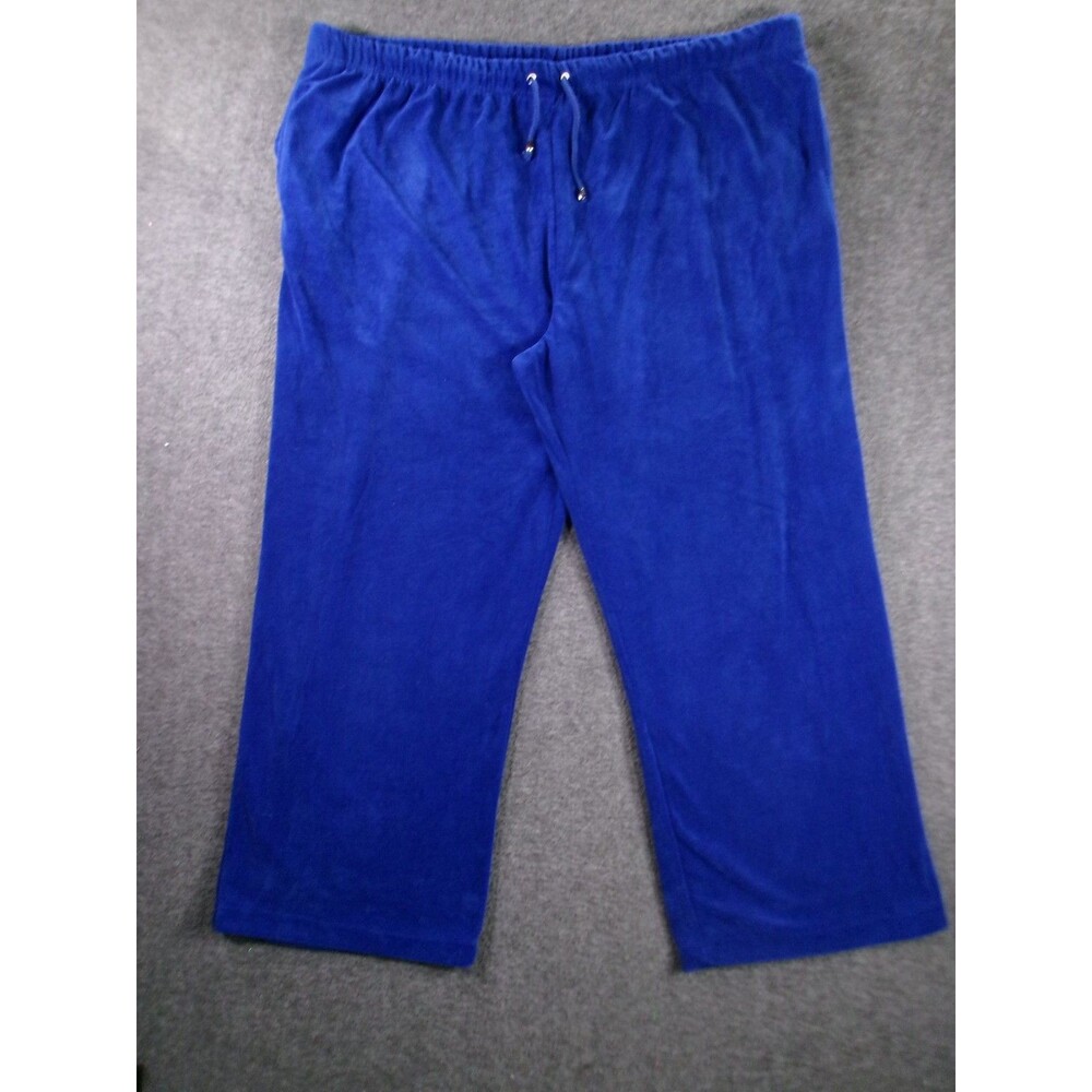 Glitterscape Pants Womens 3X Royal Blue Velour Lounge Cozy Drawstring Plus Size